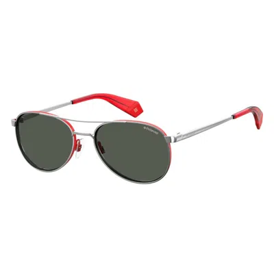 Polaroid Red Metal Sunglasses In Green