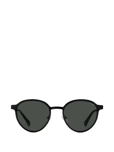 Polaroid Round-frame Sunglasses In Black