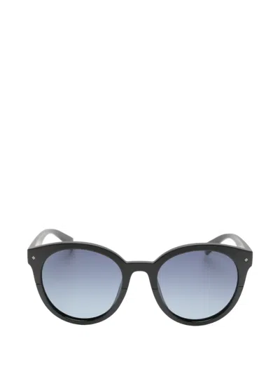 Polaroid Round-frame Sunglasses In Black