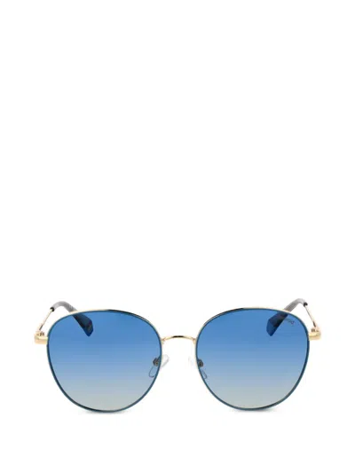 Polaroid Round-frame Sunglasses In Gold