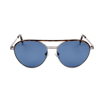 Polaroid Silver Metal Sunglasses In Blue