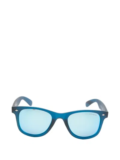 Polaroid Square-frame Mirrored Sunglasses In Blue