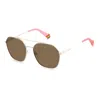 Polaroid Stainless Steel Sunglasses In Beige