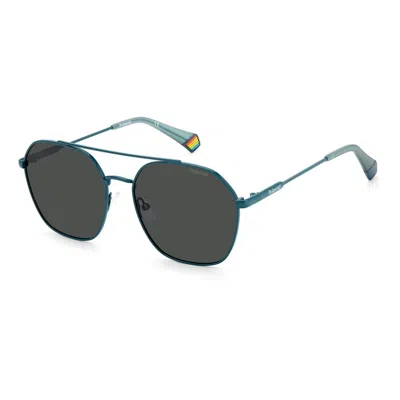 Polaroid Stainless Steel Sunglasses In Blue