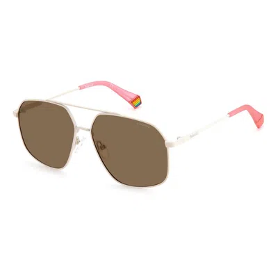 Polaroid Unisex Sunglasses  Pld-6173-s-10a-sp  58 Mm Gbby2 In Beige