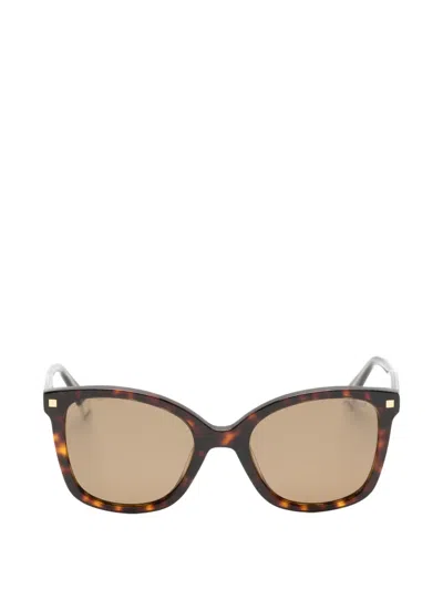 Polaroid Tortoiseshell-effect Cat-eye Sunglasses In Brown