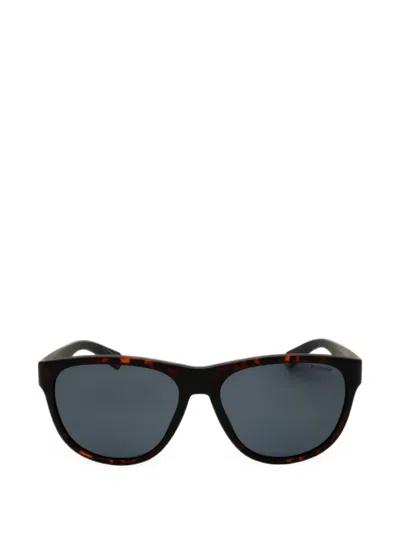 Polaroid Tortoiseshell-effect Oval-frame Sunglasses In Brown