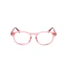 Polaroid Unisex Pink Rectangular Eyeglass Frames Pld-d452-2 In Transparent