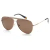 Polaroid Unisex 61mm Gold Ivory Polarized Sunglasses Pld6200-s-x-y3r-61 In Brown