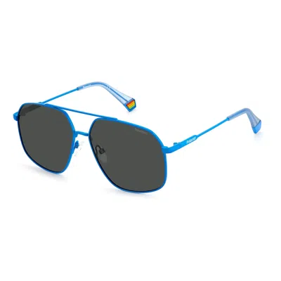 Polaroid Unisex Sunglasses  Pld-6173-s-mvu-m9  58 Mm Gbby2 In Blue