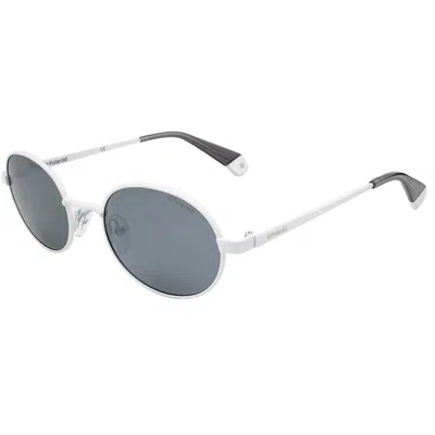 Polaroid White Metal Sunglasses In Metallic