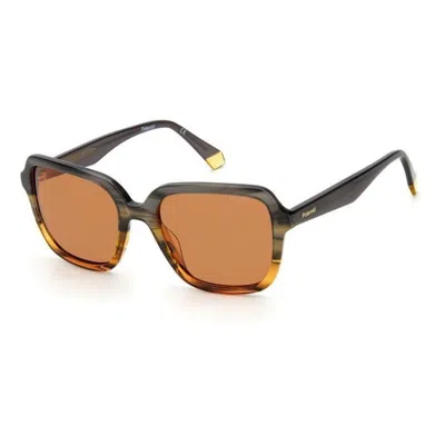 Polaroid Women's 53mm Grey Orange Sunglasses In Multi