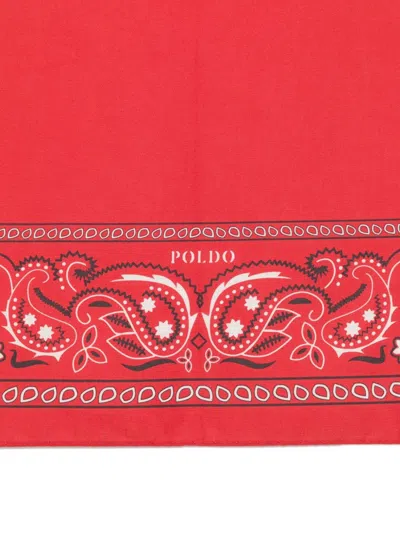 Poldo Dog Couture Beige Bandana In Red