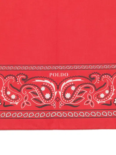 Poldo Dog Couture Beige Bandana In Red