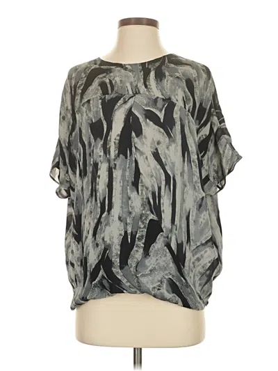 Pre-owned Poleci Short Sleeve Blouse In Gray