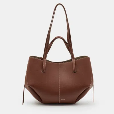 Pre-owned Polene Brown Leather Cyme Mini Tote