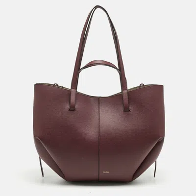 Pre-owned Polene Burgundy Leather Cyme Tote