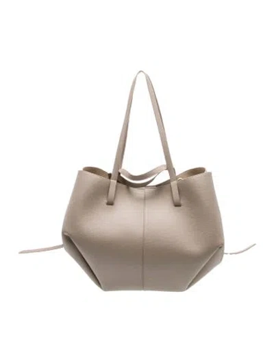 Pre-owned Polene Calf Leather Cyme Mini In Gray