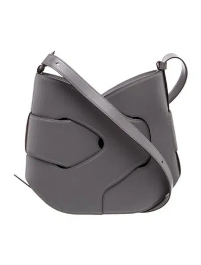 Pre-owned Polene Calf Leather Nodde In Grey