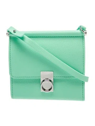 Pre-owned Polene Calf Leather Numéro Sept Crossbody Wallet In Green