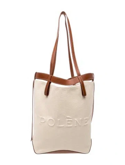 Pre-owned Polene Canvas Bucket Bag In Neutral