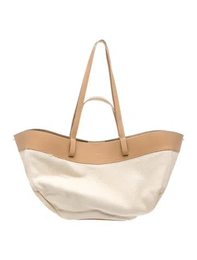 Pre-owned Polene Canvas Cyme Edition Beige Canvas In Neutrals