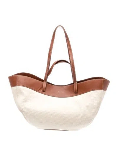 Pre-owned Polene Canvas Cyme In Neutral