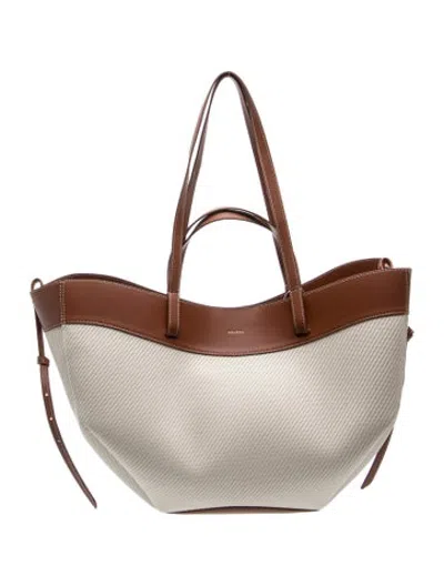 Pre-owned Polene Canvas Cyme In Neutrals