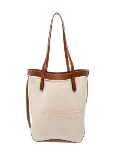 Pre-owned Polene Canvas Shoulder Bag In Neutral