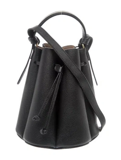 Pre-owned Polene Leather Bucket Bag In Black