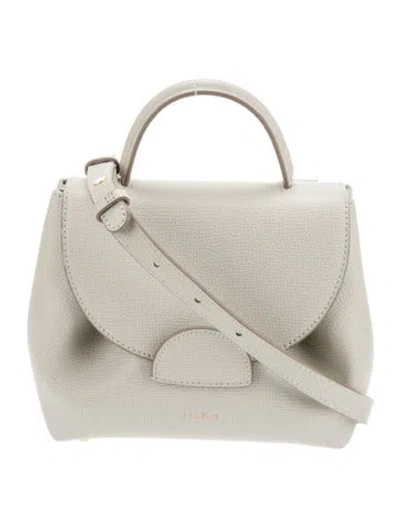 Pre-owned Polene Leather Bucket Bag In Gray