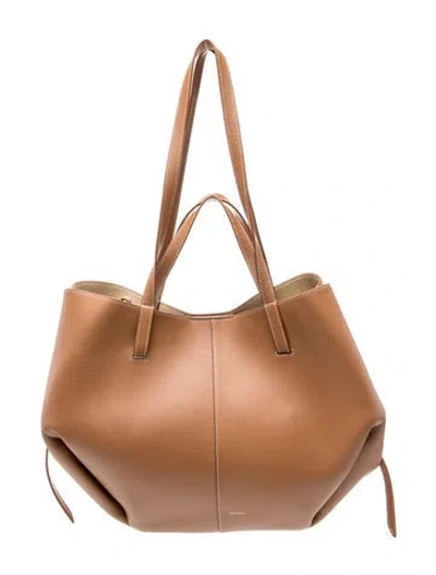 Pre-owned Polene Leather Bucket Bag In Neutral