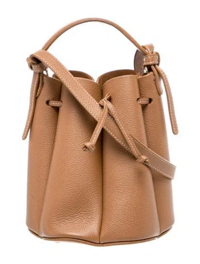 Pre-owned Polene Leather Bucket Bag In Neutrals