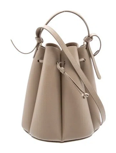 Pre-owned Polene Leather Bucket Bag In Neutrals