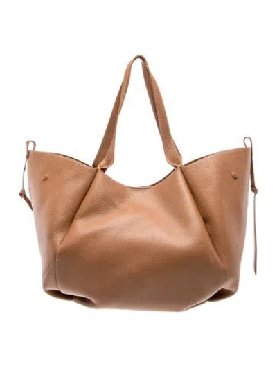 Pre-owned Polene Leather Cabas In Brown