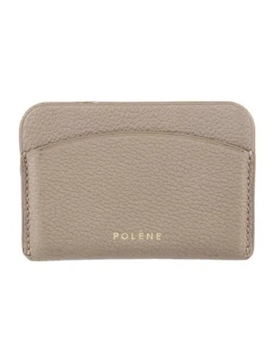 Pre-owned Polene Leather Card Holder In Neutrals