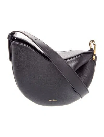 Pre-owned Polene Leather Crossbody Bag In Black