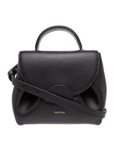 Pre-owned Polene Leather Crossbody Bag In Black