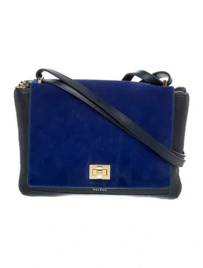 Pre-owned Polene Leather Crossbody Bag In Blue