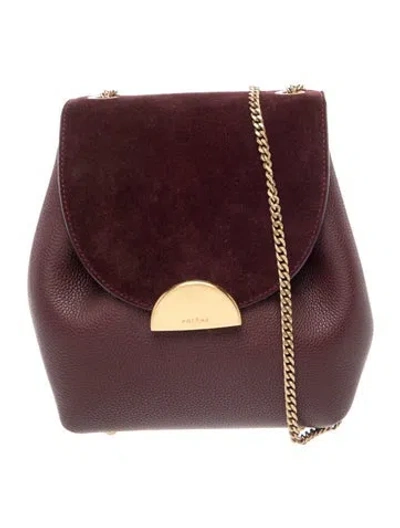 Pre-owned Polene Leather Crossbody Bag In Burgundy