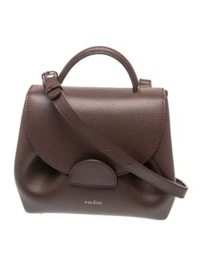 Pre-owned Polene Leather Crossbody Bag In Burgundy