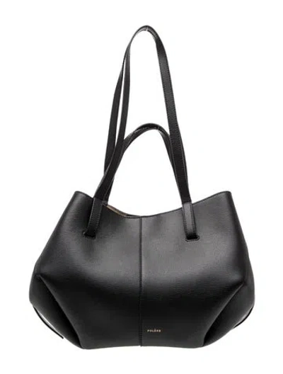 Pre-owned Polene Leather Cyme In Black