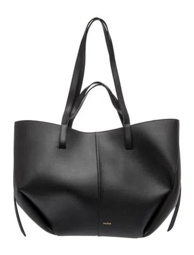 Pre-owned Polene Leather Cyme In Black