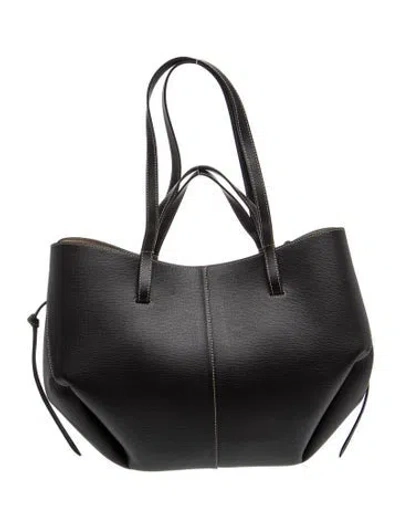 Pre-owned Polene Leather Cyme In Black