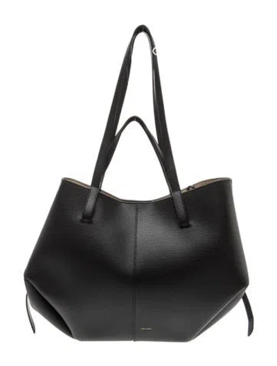 Pre-owned Polene Leather Cyme In Black