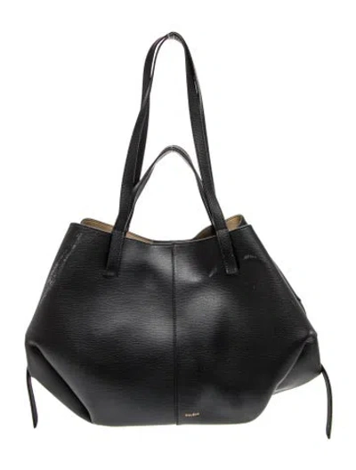 Pre-owned Polene Leather Cyme In Black