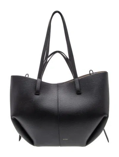 Pre-owned Polene Leather Cyme In Black