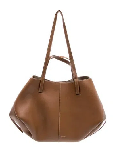 Pre-owned Polene Leather Cyme In Brown