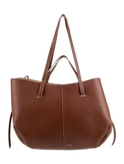 Pre-owned Polene Leather Cyme In Brown