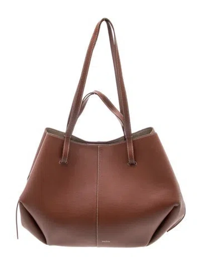 Pre-owned Polene Leather Cyme In Brown